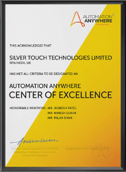 Center of Excellence Certificate